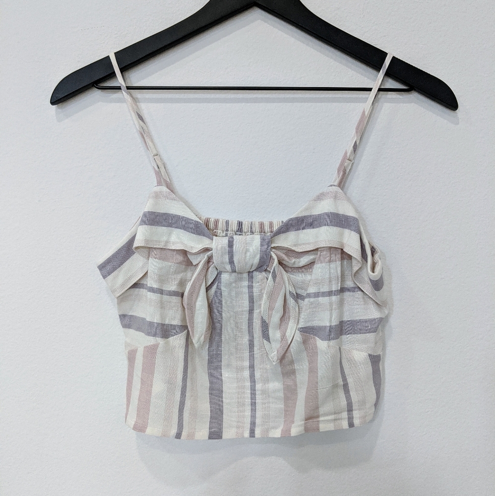 NWOT Express Striped Linen Cropped Cami